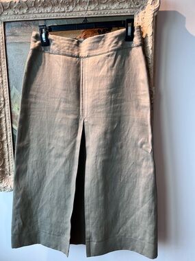 Burberry Neutral Check Lined Skirt with Logo Tag